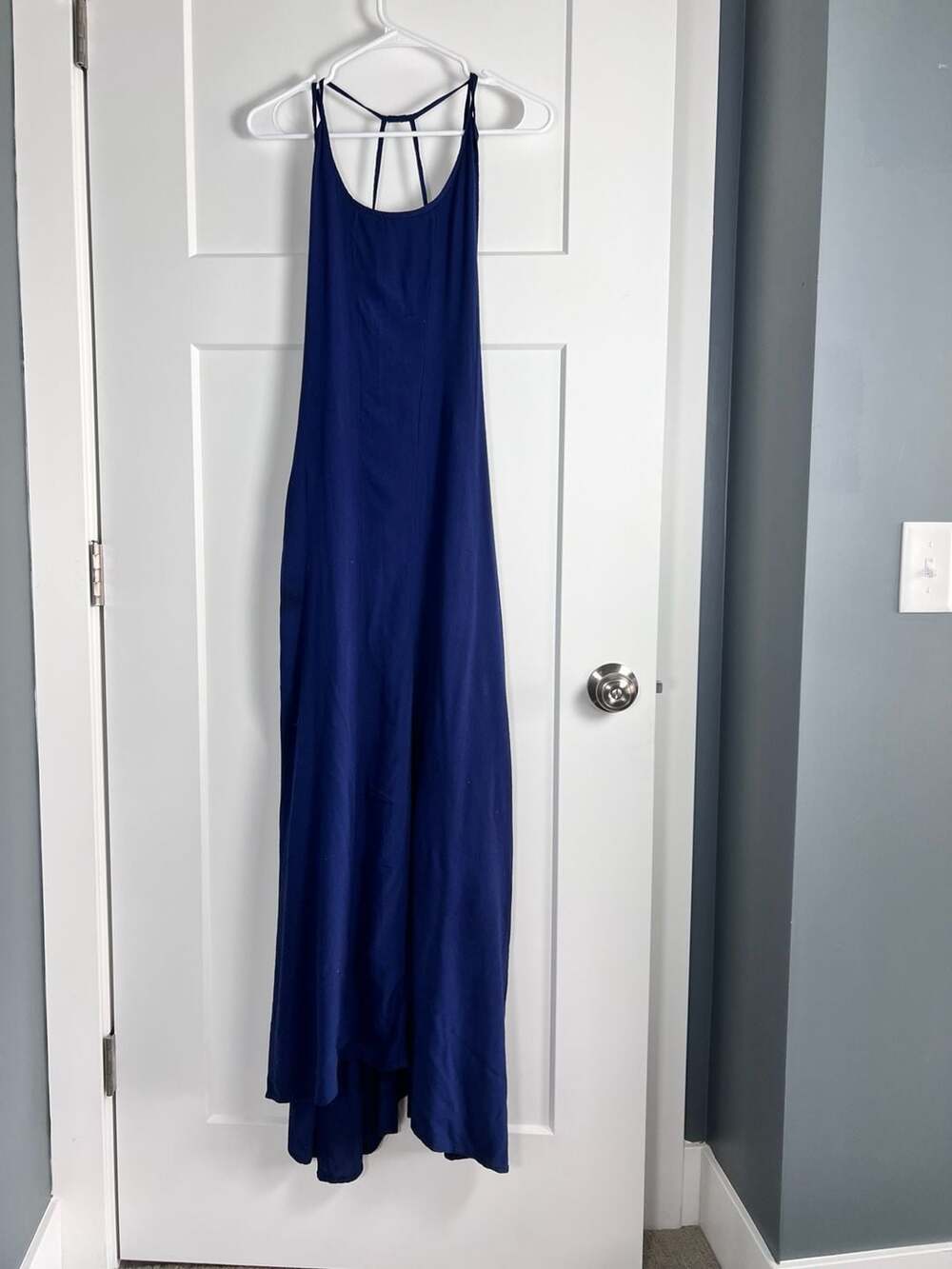 Lulus Navy Blue Strappy Back Maxi Dress